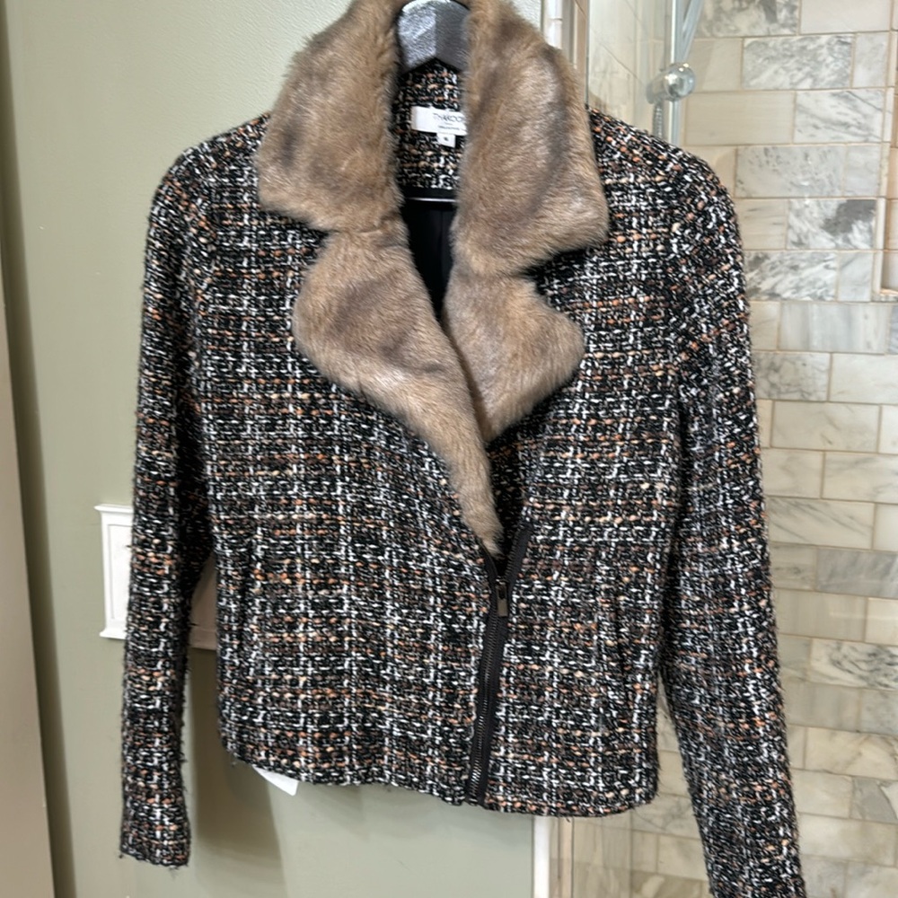 Thakoon Collective Fur Collar Blazer Sz 6
